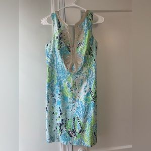 Lily Pulitzer dress. Blue and gold